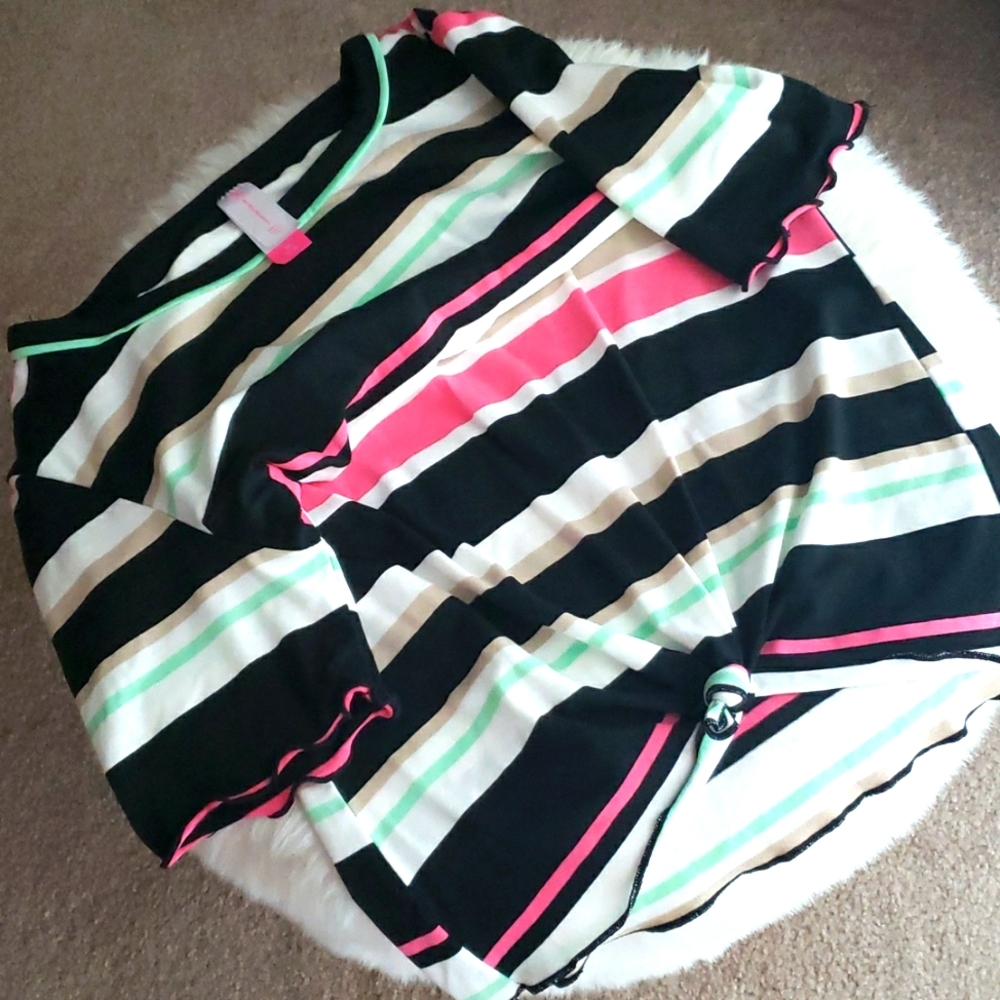 Striped shorts sleeve